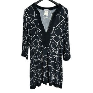 Miraclesuit Black and White Printed Tunic Top/Beach Cover up Size M